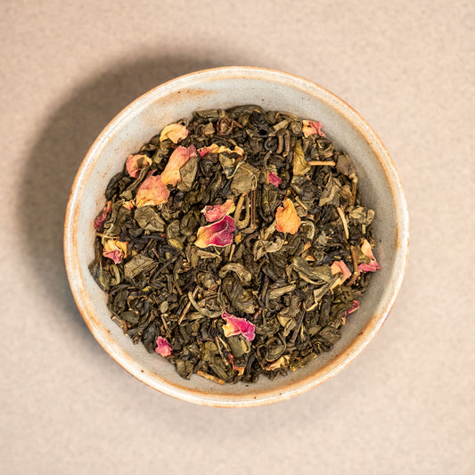 Thé vert et noir Sidi Kaouki, pétales de rose