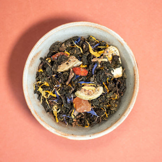 Thé Oolong Cap au Ladakh, morceaux de fruits et fleurs