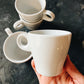 Lot de 4 tasses en porcelaine blanche